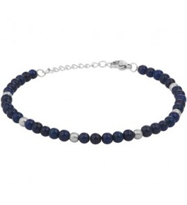 Strong Boy stalen armband met lapis 18-21 cm - 3181598
