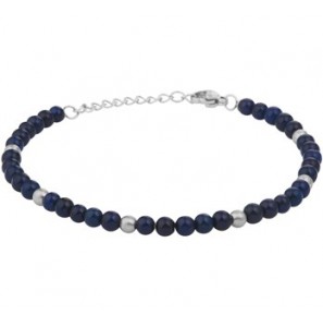 Strong Boy stalen armband met lapis 18-21 cm - 3181598
