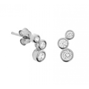 Zilveren oorknop RH fantasie met zirconia - 3181708