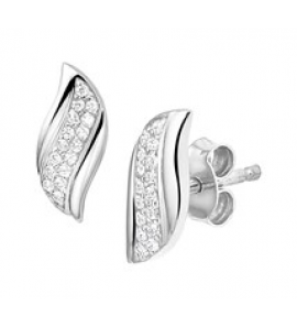Zilveren oorknop RH fantasie met zirconia - 3181709
