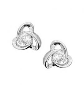 Zilveren oorknop RH fantasie met zirconia - 3181710