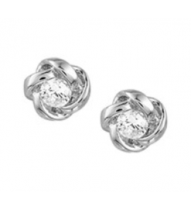 Zilveren oorknop RH fantasie met zirconia - 3181711