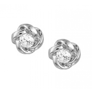 Zilveren oorknop RH fantasie met zirconia - 3181711