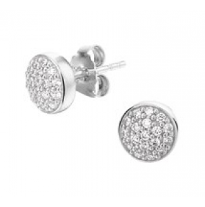 Zilveren oorknop RH rond met zirconia - 3181712