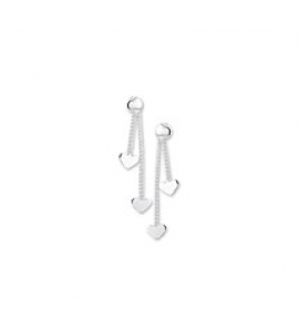 Zilveren oorhanger kind RH met hartje/gourmet - 3181740
