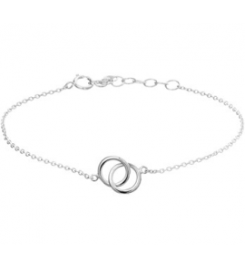 Zilver RH armband anker 1,2 mm met 2 open rondjes in elkaar 16-19 cm - 3181745