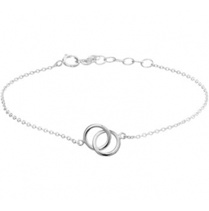 Zilver RH armband anker 1,2 mm met 2 open rondjes in elkaar 16-19 cm - 3181745