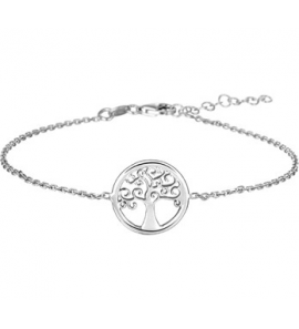 Zilveren armband anker RH  met levensboom 17-20 cm - 3181747
