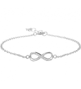 Zilveren armband anker RH  met infinity/zirconia 16-19 cm - 3181749