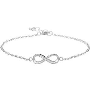 Zilveren armband anker RH  met infinity/zirconia 16-19 cm - 3181749