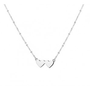 Zilveren collier anker RH met twee hartjes 40-44 cm - 3181751