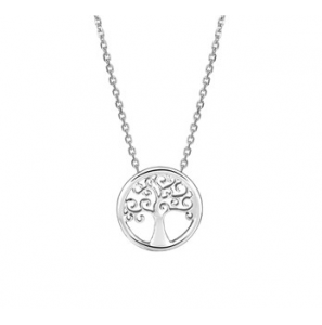 Zilveren collier anker RH met levensboom 40-44 cm - 3181754