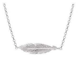 Zilveren collier anker RH met veer 40-44 cm - 3181755