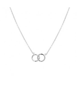 Zilveren collier anker RH met twee rondjes in elkaar 40-44 cm - 3181756