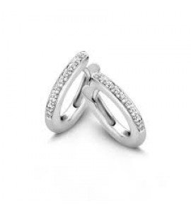 MY iMenso klapcreolen met zirconia (925/rhod-plated) - 3181858