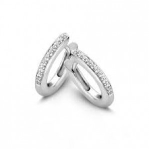MY iMenso klapcreolen met zirconia (925/rhod-plated) - 3181858
