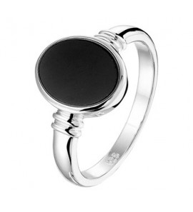 Zilver RH dames ring met onix mt. 16½ - 3181908