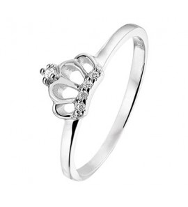 Zilver RH kinderring kroon mt. 15 - 3181996