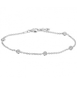 Zilveren armband RH anker/ zirconia 17-19 cm - 3181782
