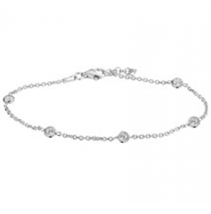 Zilveren armband RH anker/ zirconia 17-19 cm - 3181782