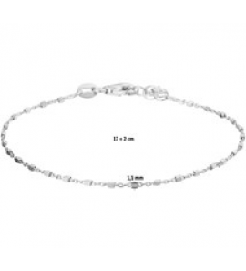 Zilveren armband RH met blokjes 16-19 cm - 3181797