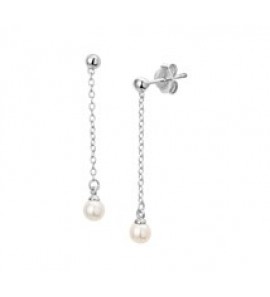 Zilveren oorhanger RH anker/synthetische parel - 3181802