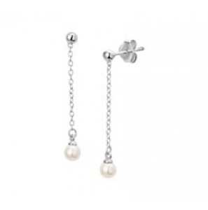 Zilveren oorhanger RH anker/synthetische parel - 3181802