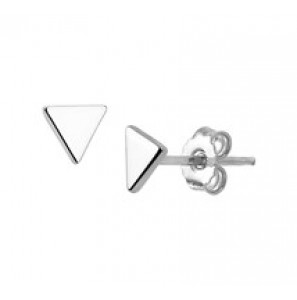 Zilver RH oorknop driehoekje vlak 5.5 mm - 3181821