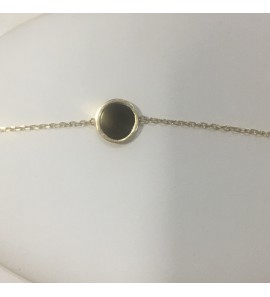 Goud armband anker met Onix tussen stuk 16-19 cm - 3182527