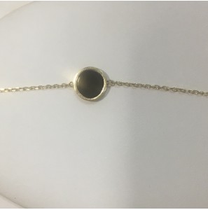 Goud armband anker met Onix tussen stuk 16-19 cm - 3182527