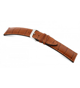 Happel Lederband Jackson 20 mm cognac met Alligator print - 3182228