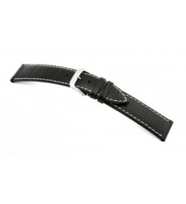 Happel Lederband Saboga 18 mm zwart met Alligator print - 3182247