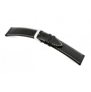 Happel Lederband Saboga 18 mm zwart met Alligator print - 3182247