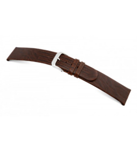 Happel Lederband Santa Cruz 18 mm mokka met Teju-hagedis print - 3182259