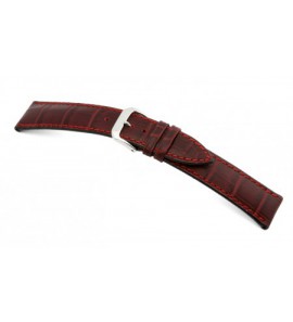 Happel Lederband Jackson 18 mm bordeaux met Alligator print - 3182277