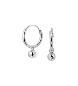 Zilver RH creolen 11 mm Met bol 4 mm - 3182699