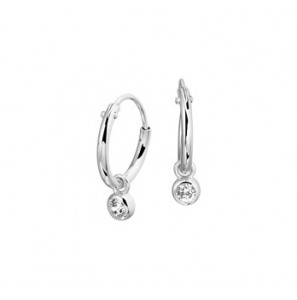 Zilver RH creolen 11x1.3mm met hanger zikonia 3.3mm. - 3182701