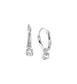 Zilver RH creolen 11x1.3mm met hanger zikonia 3.5mm. - 3182702