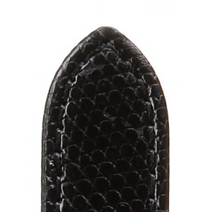 Di-modell leren band hagedis genaaid 19 mm zwart - 3190723