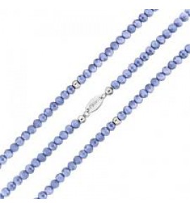 MY iMenso crystal milky l.bleu faceted triple bracelet (925/rhod-plated) 3 mm - 3190067