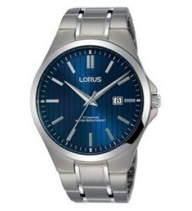 Lorus heren staal bracelet blauw 50m WR - 3190179