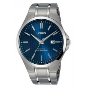 Lorus heren staal bracelet blauw 50m WR - 3190179