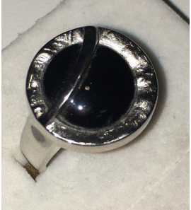 Eclat zilver dames ring met onyx mt 54 - 3190248