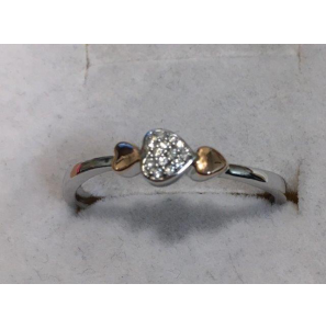 ID dames ring met roze hartjes diam. 0.03 mt. 18âo? - 3190265