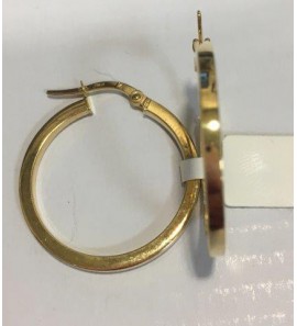 Goud geel creolen vk 25 x 2 mm - 3190278