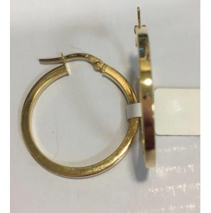 Goud geel creolen vk 25 x 2 mm - 3190278