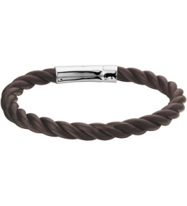 Zilver armband met leder zwart 7 mm 21 cm - 3190306