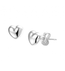 Goud wit oorknop hartje - 3190357