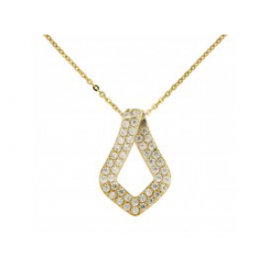 Goud symbol chain ornament hanger zirkonia 42-45 cm - 3190373