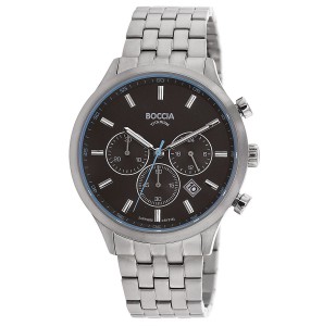 Boccia heren horloge chrono 3750-04 met zwarte wijzerplaat  5 atm - 3190433